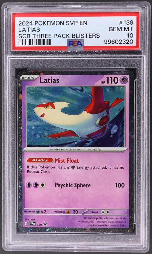 2024 Pokemon Svp En-Sv Black Star Promo #139 Latias Stellar Crown Three Pack Blister