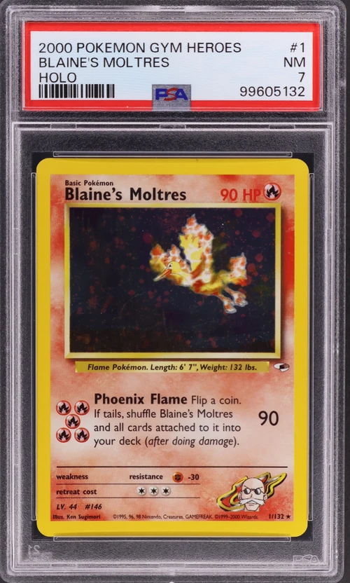 2000 Pokemon Gym Heroes #1 Blaine's Moltres Holo