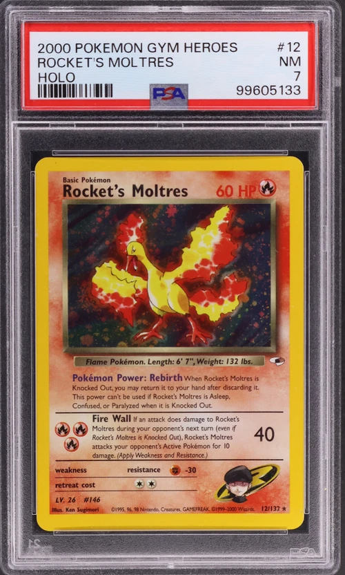2000 Pokemon Gym Heroes #12 Rocket's Moltres Holo