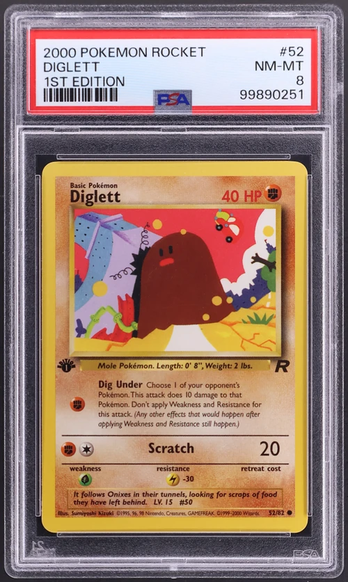 2000 Pokemon Rocket #52 Diglett 1st Edition